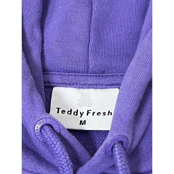 Teddy Fresh Purple Hoodie Pullover Sweatshirt Cotton Women’s Size Medium - Picture 6 of 10